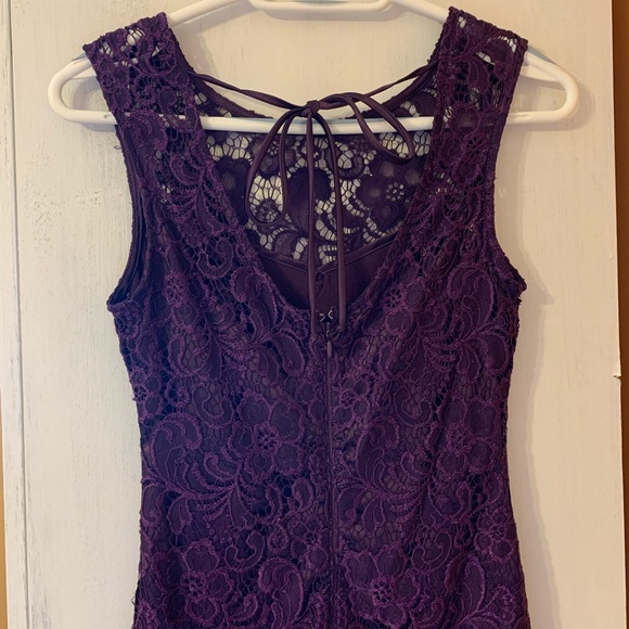 Plum Formal Lace Dress - Picture 4 of 7
